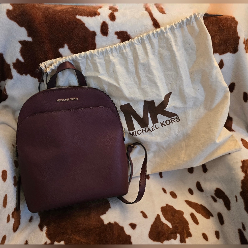 Michael Kors Red Wine Colored EMMY Backpack - With Dustbag